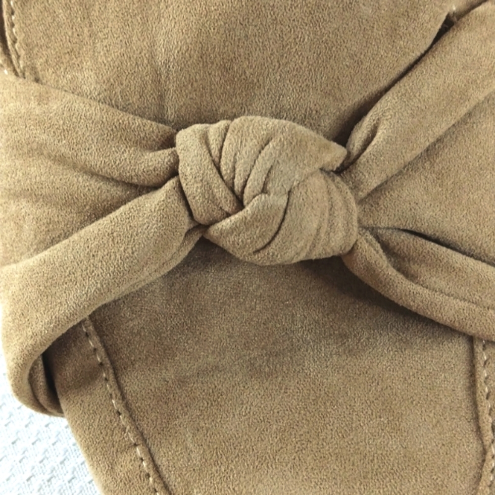 Torrid Women's Tan Knotted Mules.9W Textile Upper.Slip Ons Faux Suede